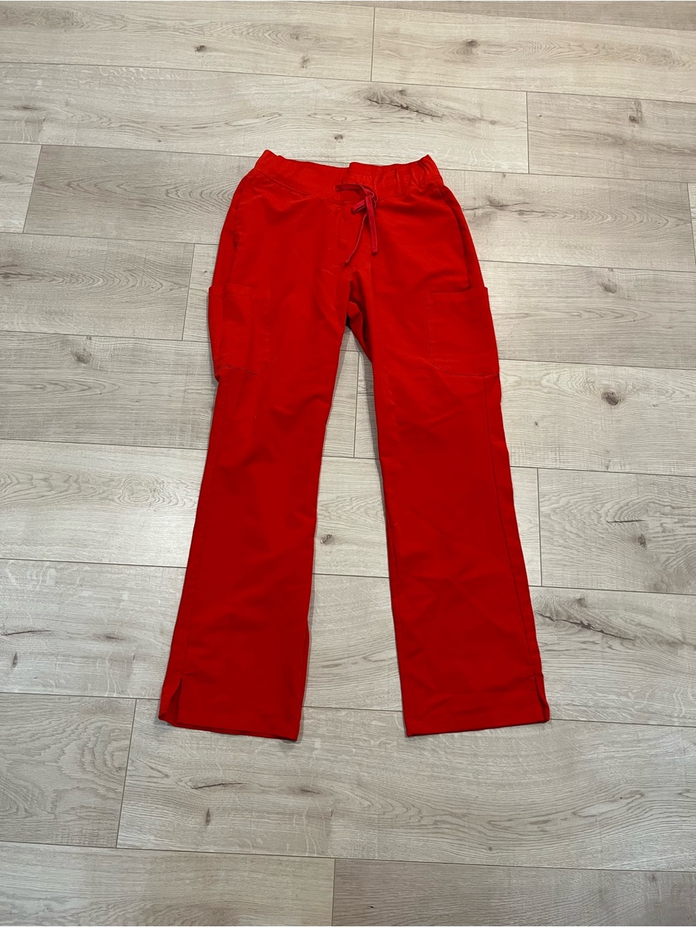 Mandala Bright Red Scrub Pants